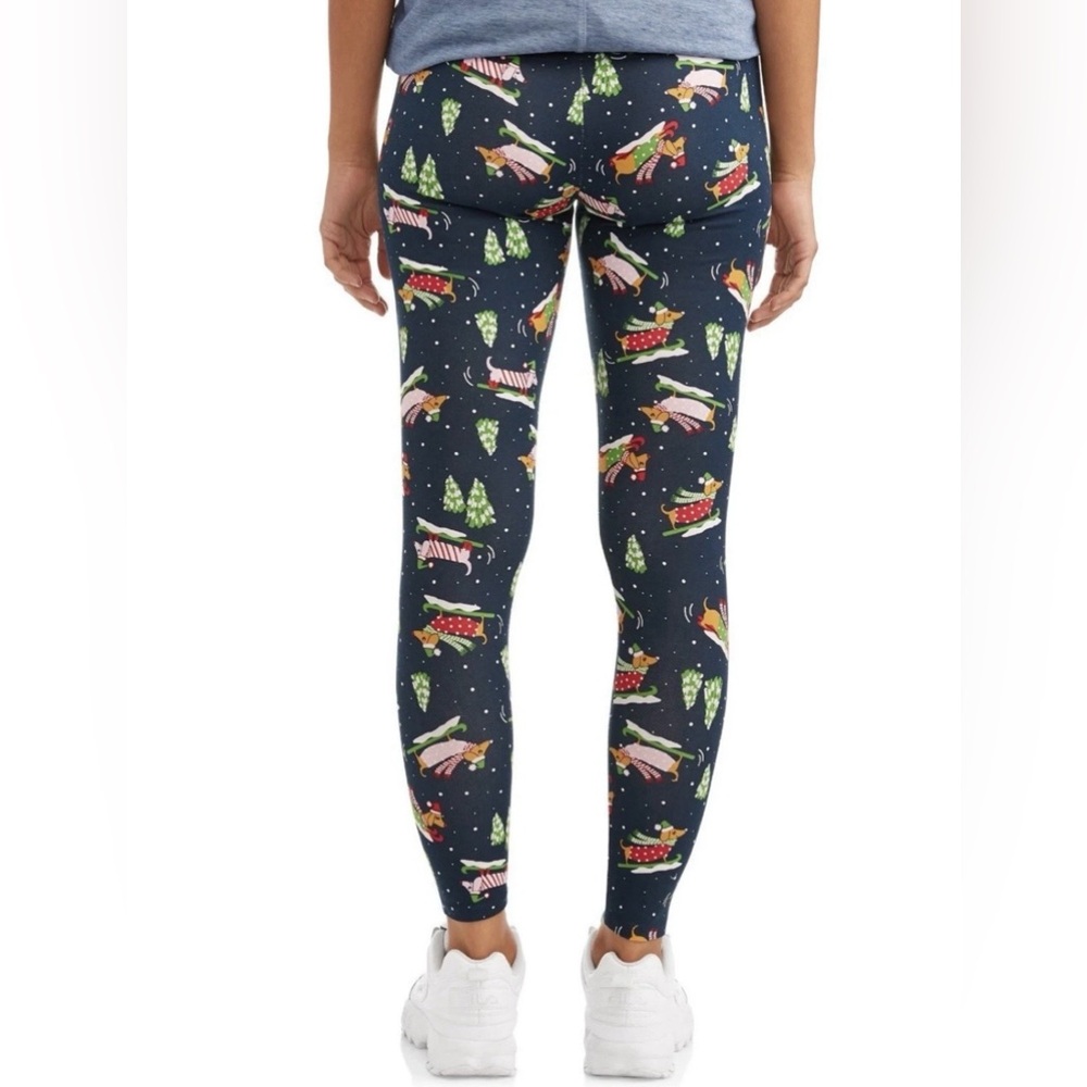 NWT No Boundaries Christmas Festive Holiday Dachshund Dog Sled Leggings XXL (19) - Picture 3 of 5